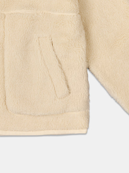 Dudley Zip Through Fleece Jacket in Ecru