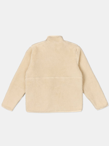 Dudley Zip Through Fleece Jacket in Ecru