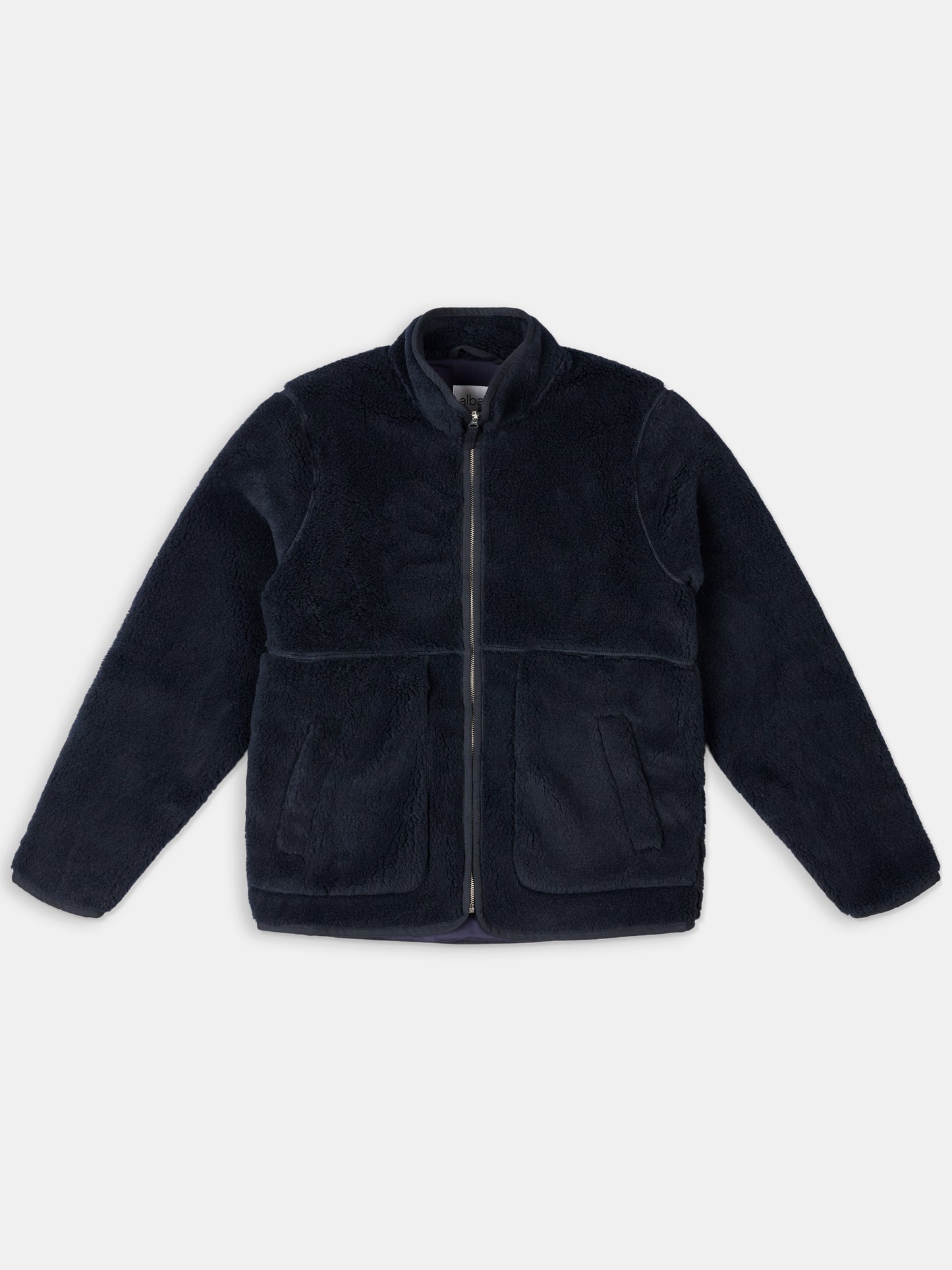 Dudley Zip Through Fleece Jacket in Dark Navy