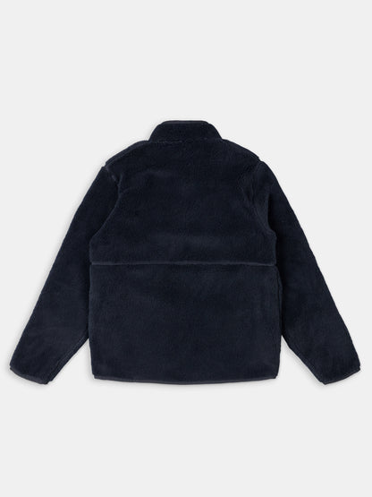 Dudley Zip Through Fleece Jacket in Dark Navy