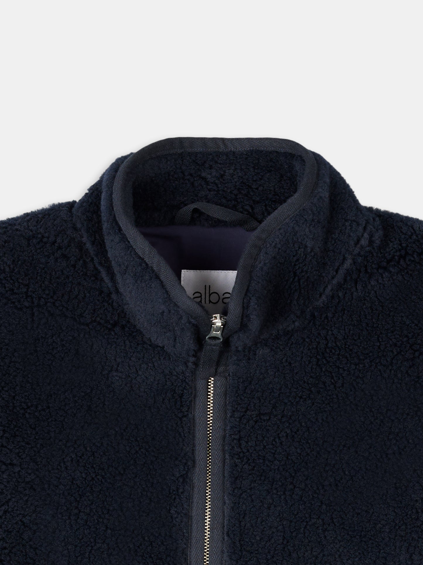 Dudley Zip Through Fleece Jacket in Dark Navy