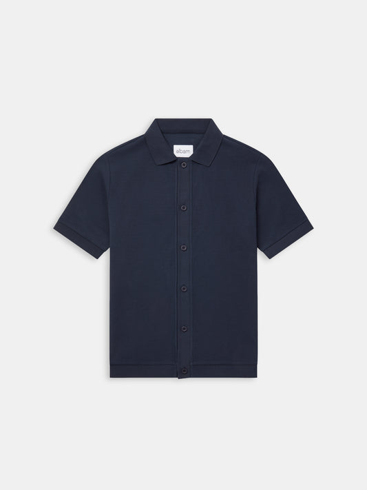 Button Through Top in Dark Navy