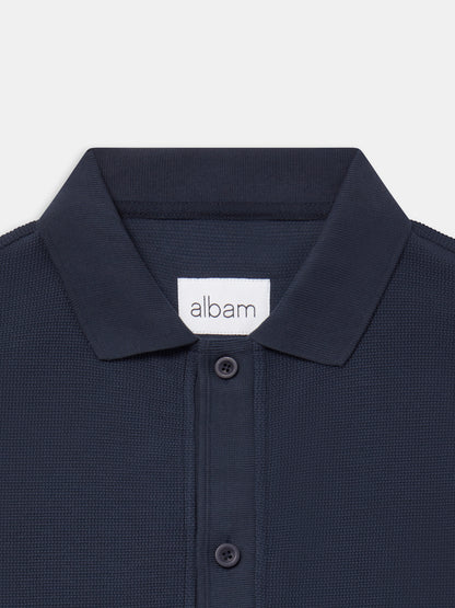 Button Through Top in Dark Navy