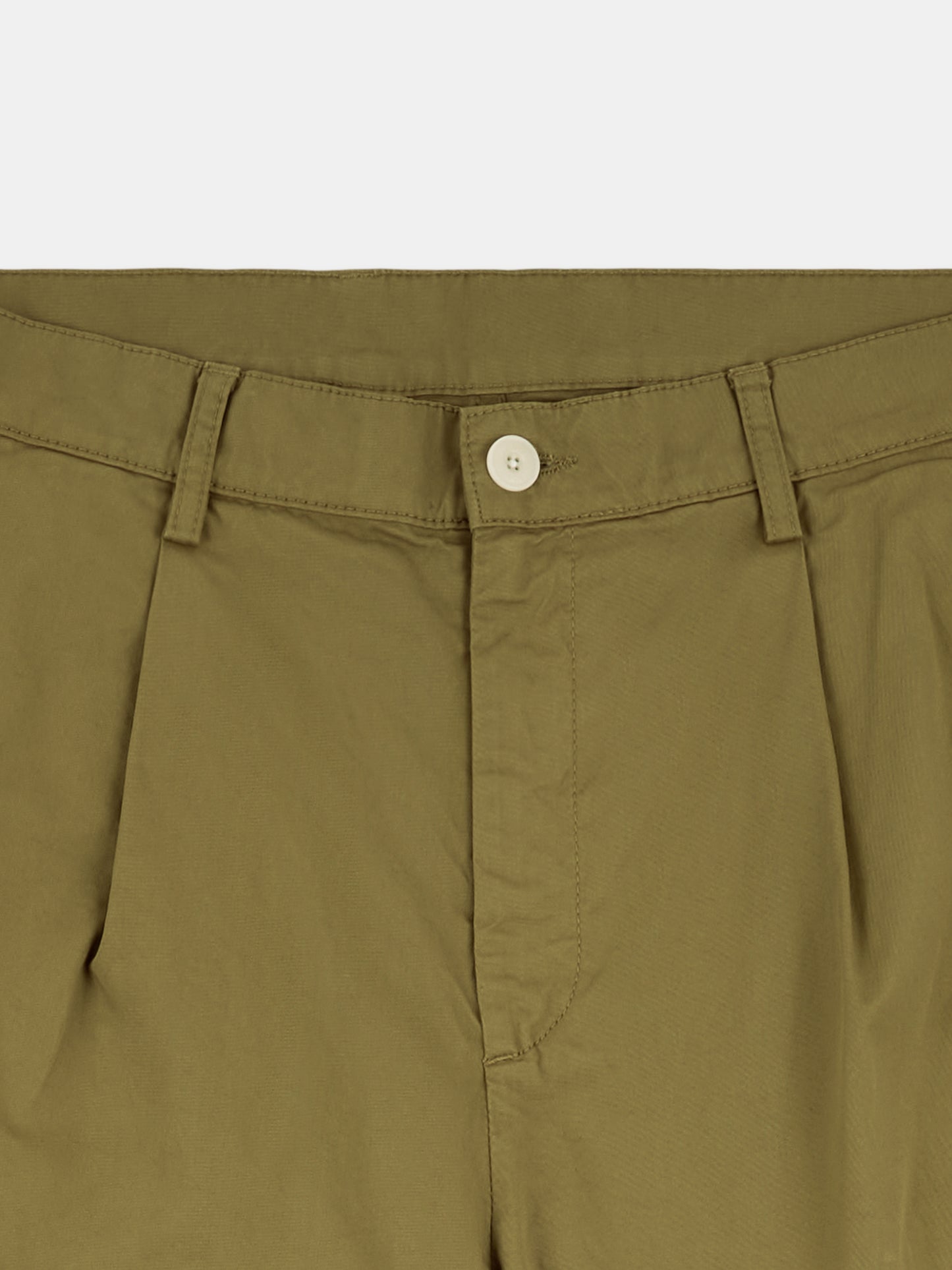 Kent Cotton Pleat Trouser in Khaki
