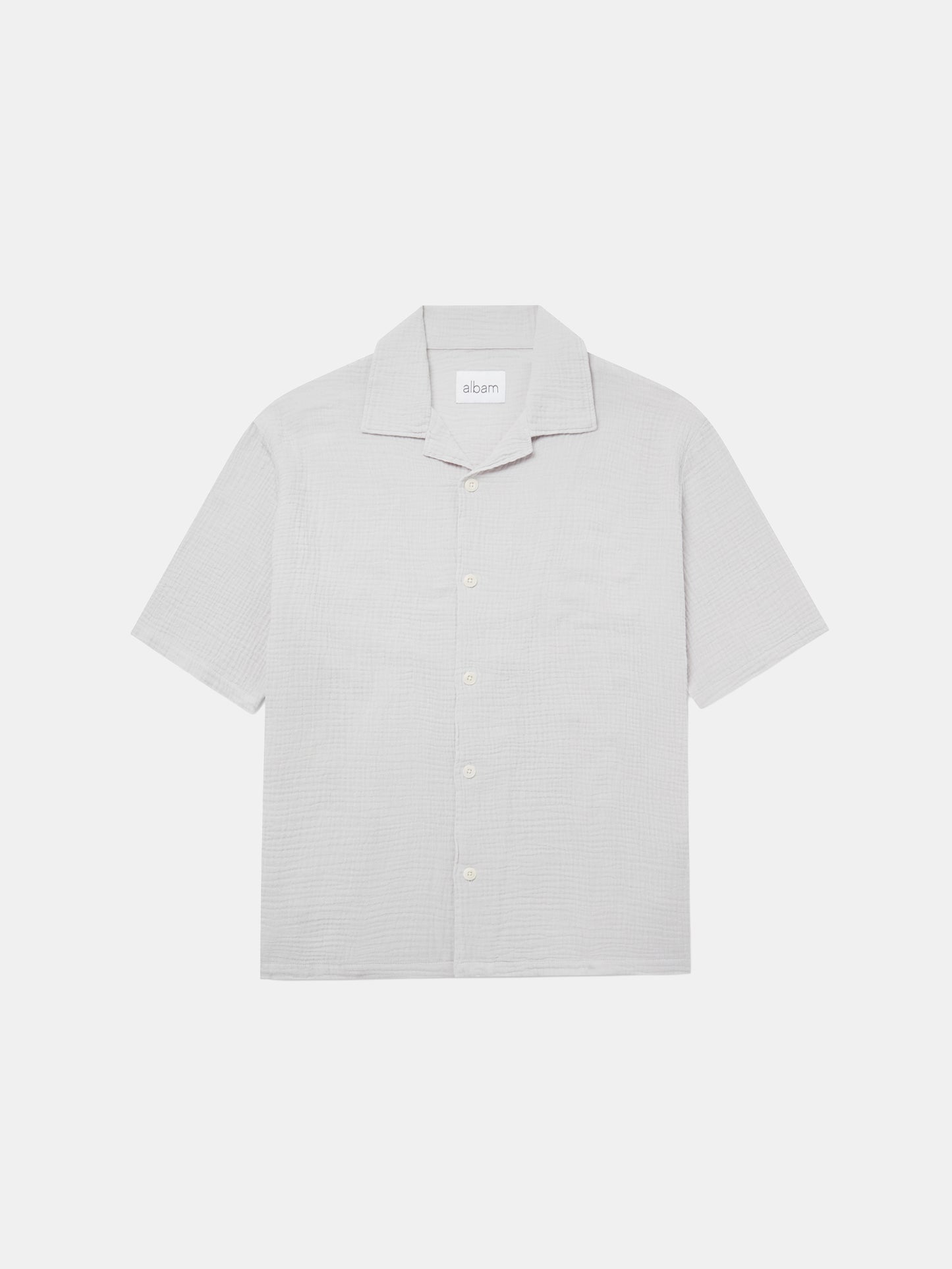 Crinkle Holiday Shirt in Light Grey