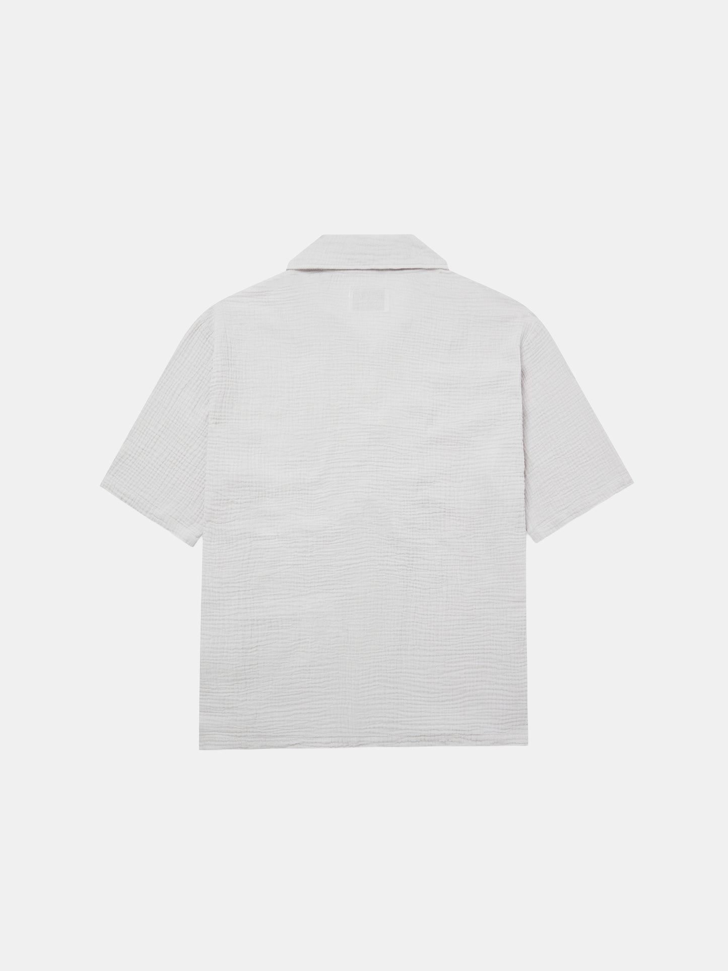 Crinkle Holiday Shirt in Light Grey