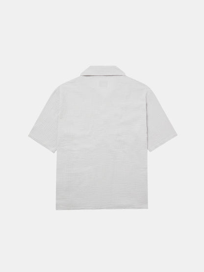 Crinkle Holiday Shirt in Light Grey