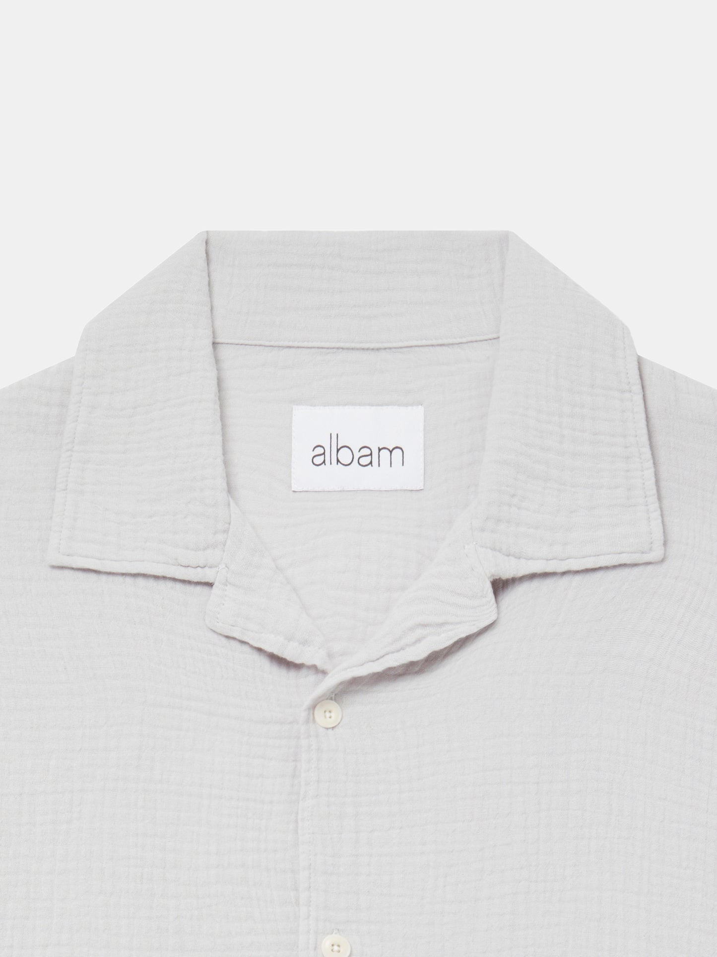 Crinkle Holiday Shirt in Light Grey