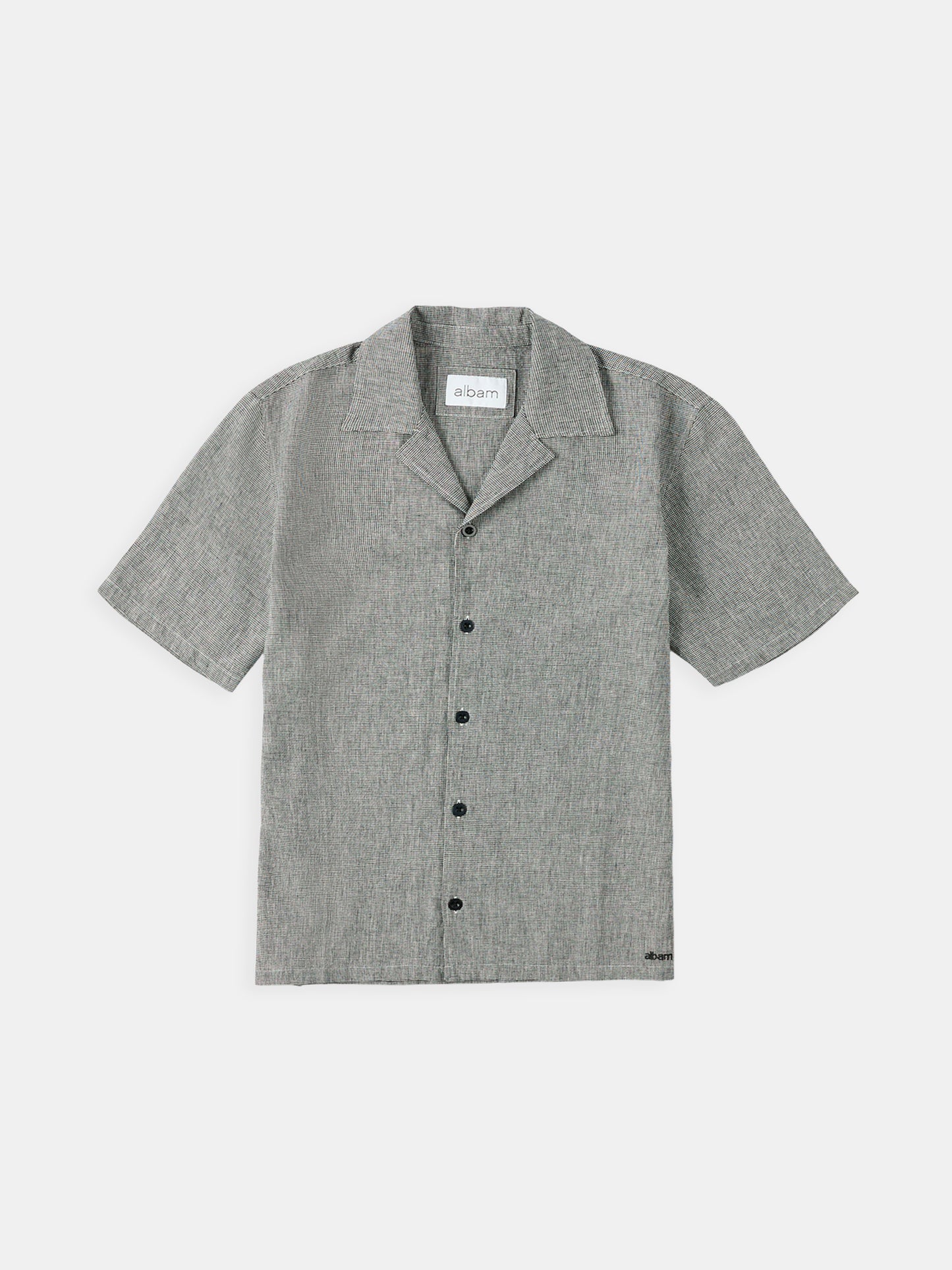 Houndstooth Fenton Shirt in Black & Ecru