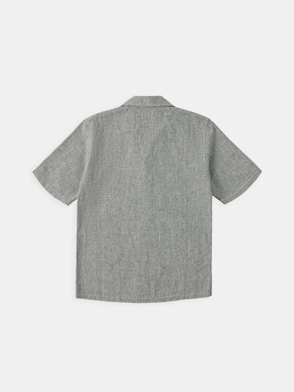 Houndstooth Fenton Shirt in Black & Ecru