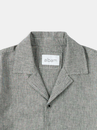 Houndstooth Fenton Shirt in Black & Ecru