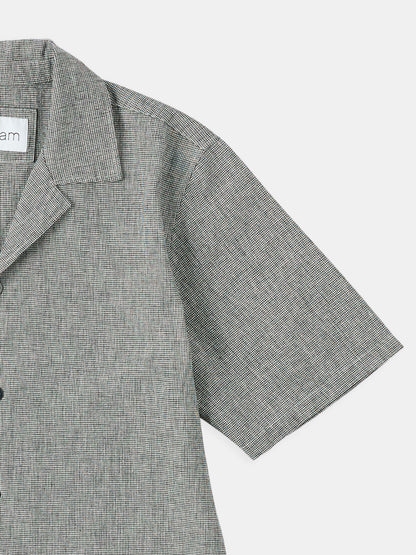 Houndstooth Fenton Shirt in Black & Ecru