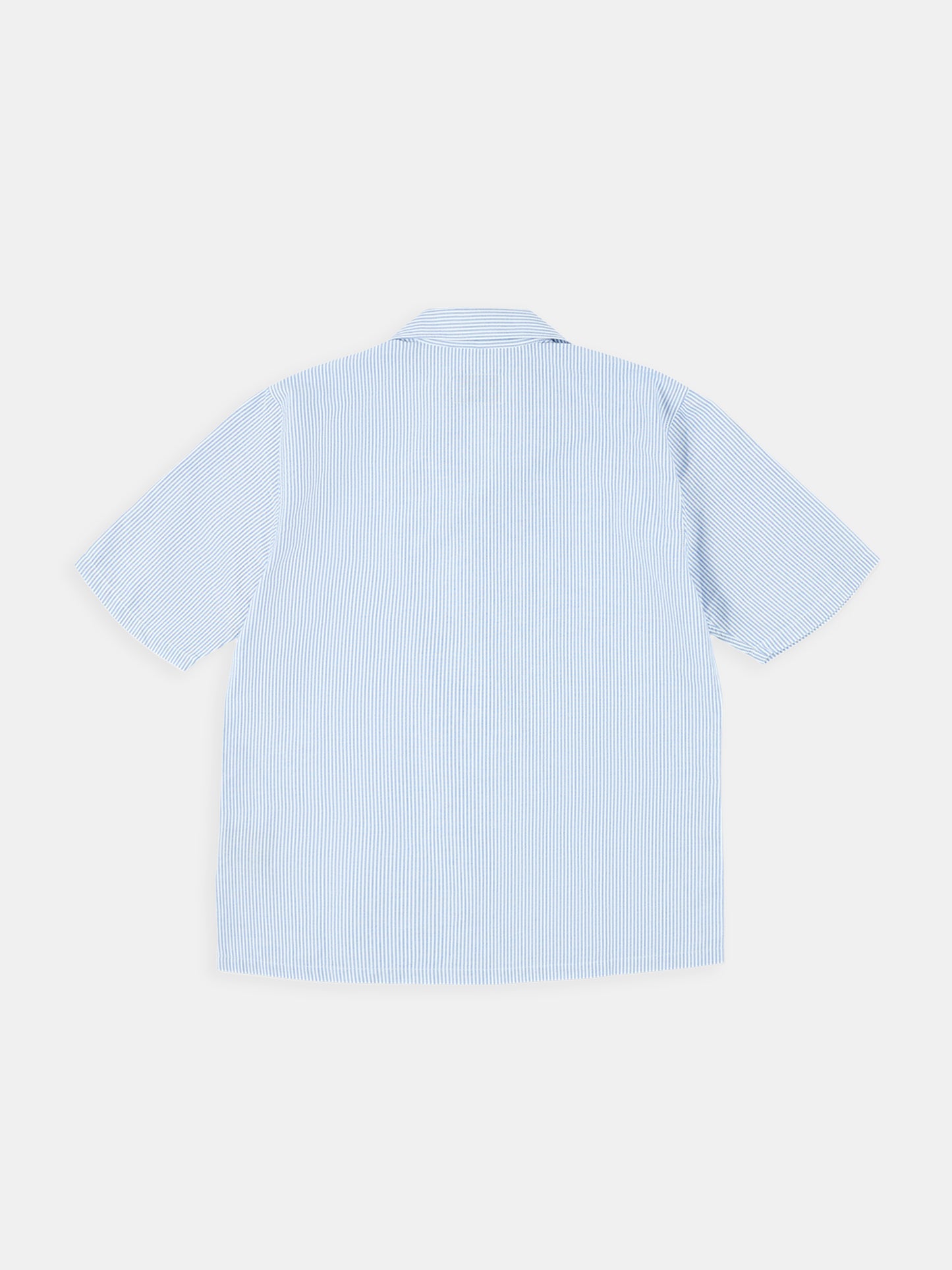 Oxford Stripe Fenton Shirt in Washed Blue