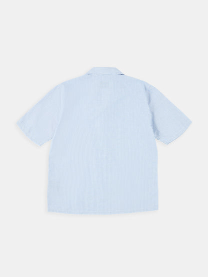 Oxford Stripe Fenton Shirt in Washed Blue