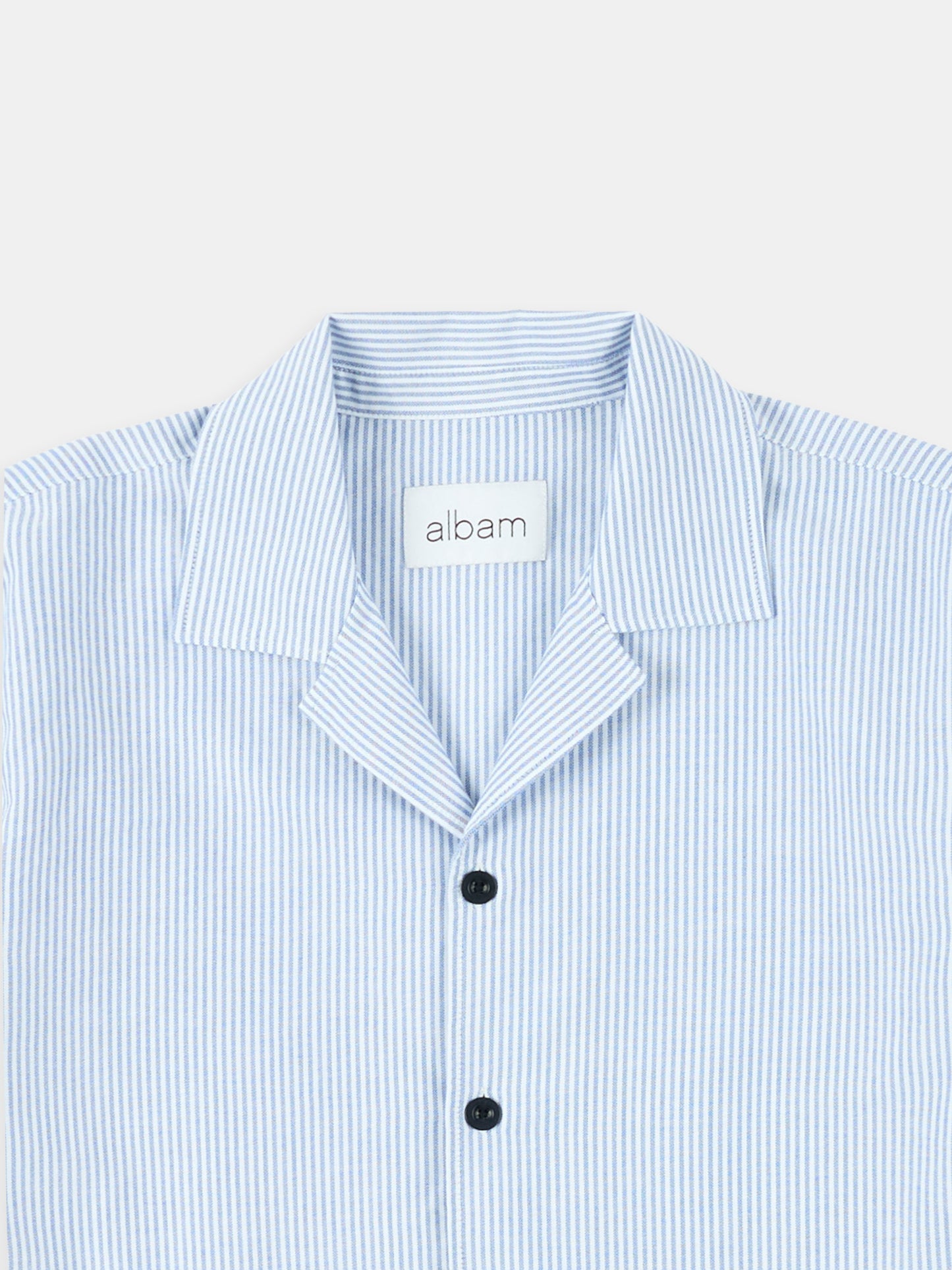 Oxford Stripe Fenton Shirt in Washed Blue