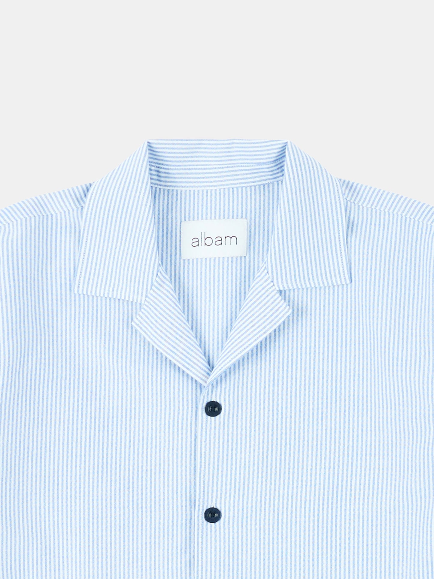 Oxford Stripe Fenton Shirt in Pale Blue