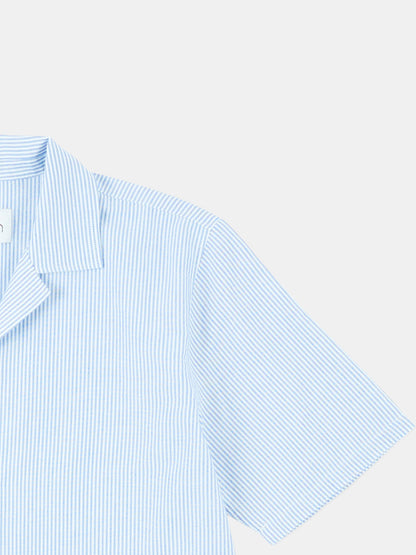 Oxford Stripe Fenton Shirt in Pale Blue