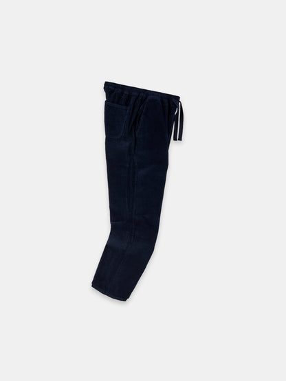 Cord Judd Drawstring Trouser in Dark Navy