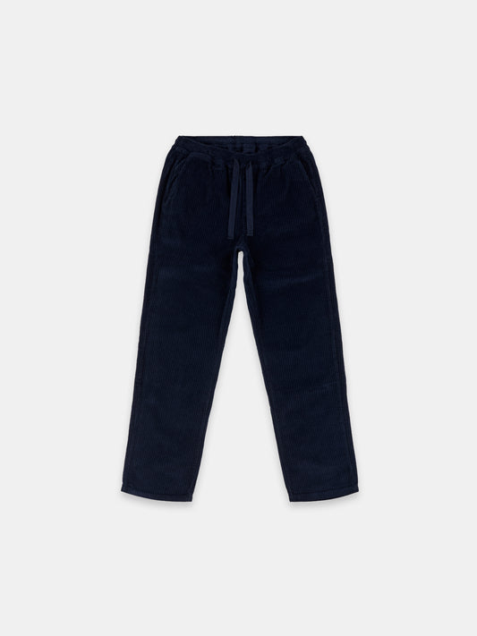 Cord Judd Drawstring Trouser in Dark Navy