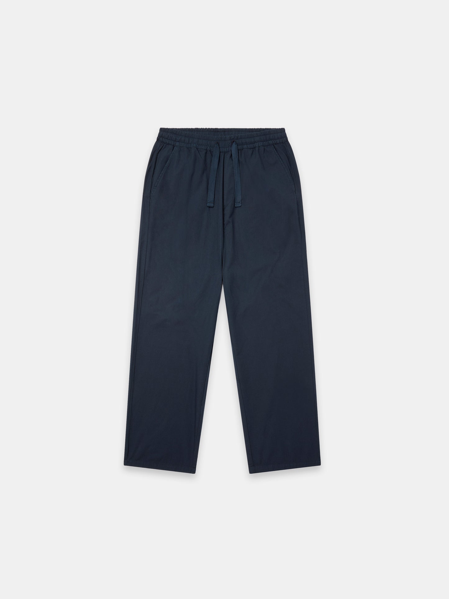 Poplin Drawstring Trouser in Dark Navy