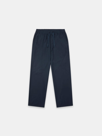 Poplin Drawstring Trouser in Dark Navy