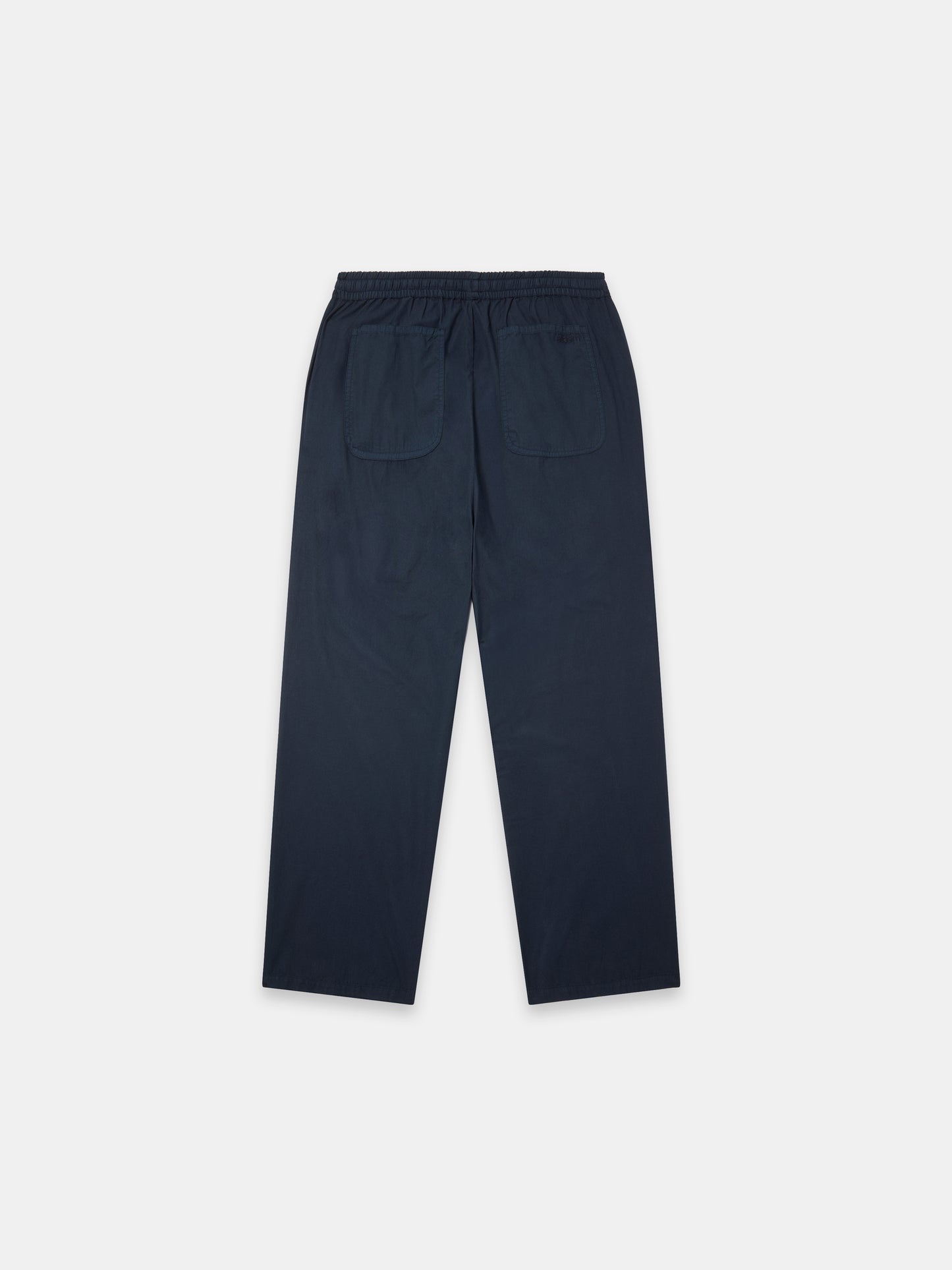 Poplin Drawstring Trouser in Dark Navy