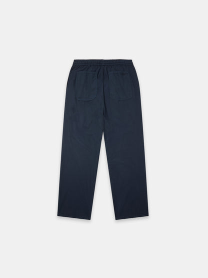 Poplin Drawstring Trouser in Dark Navy