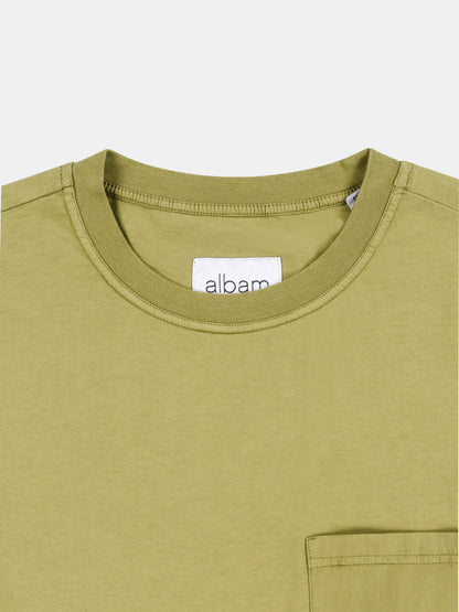 Woven Pocket T-Shirt in Khaki