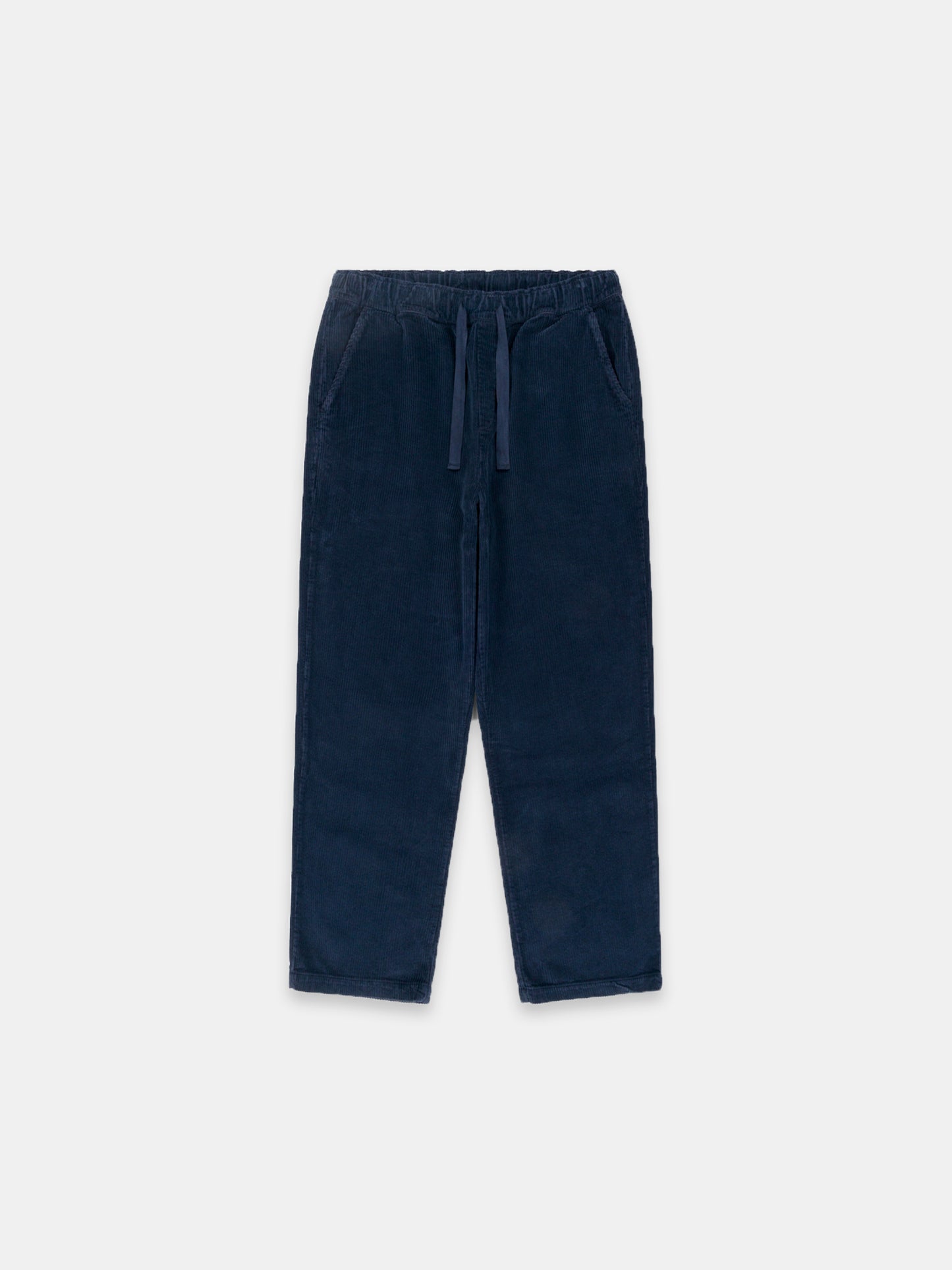 Simple Cord Drawstring Trouser in Washed Navy