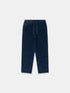 Simple Cord Drawstring Trouser in Washed Navy