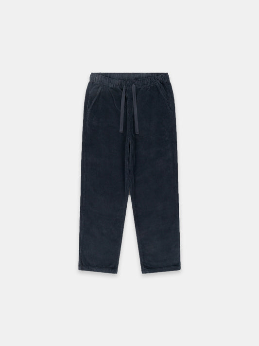 Simple Cord Drawstring Trouser in Washed Black