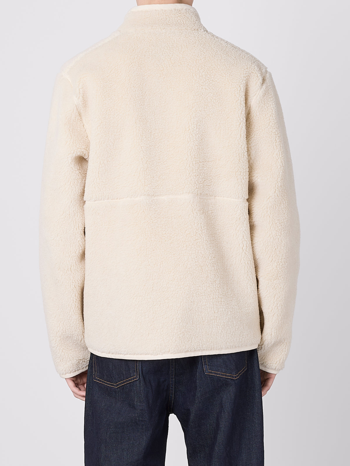 Dudley Zip Through Fleece Jacket in Ecru