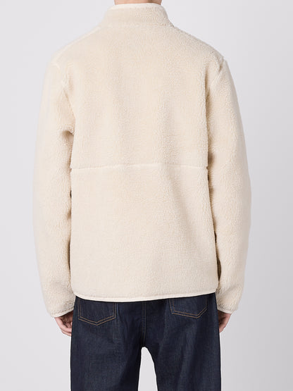 Dudley Zip Through Fleece Jacket in Ecru