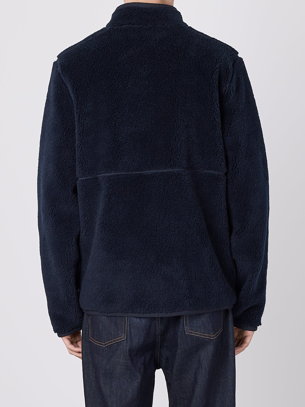 Dudley Zip Through Fleece Jacket in Dark Navy