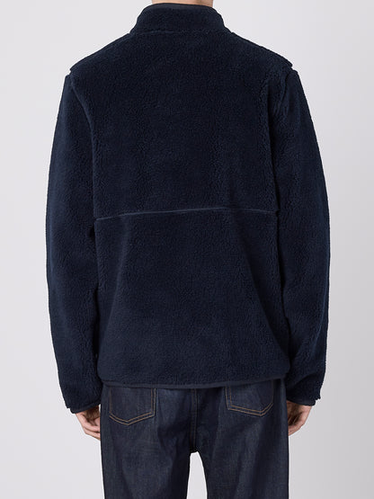 Dudley Zip Through Fleece Jacket in Dark Navy
