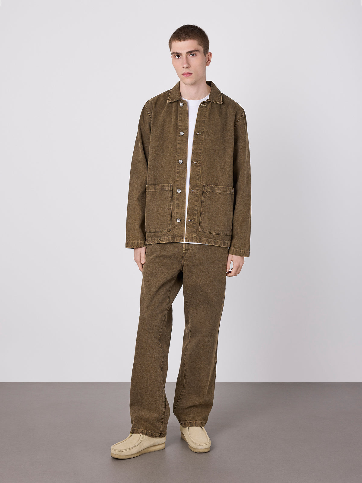 Forge Washed Twill Trousers in Walnut