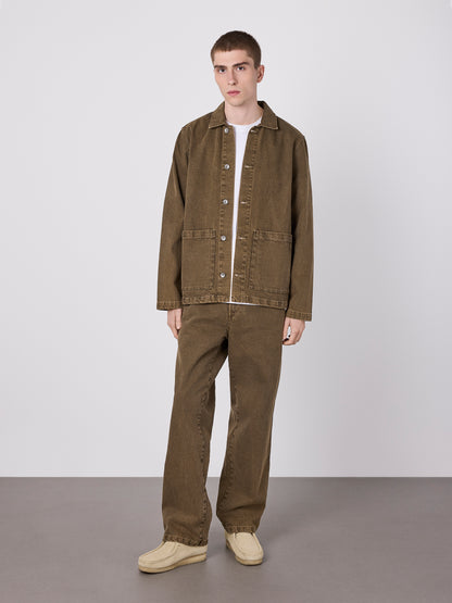 Forge Washed Twill Trousers in Walnut