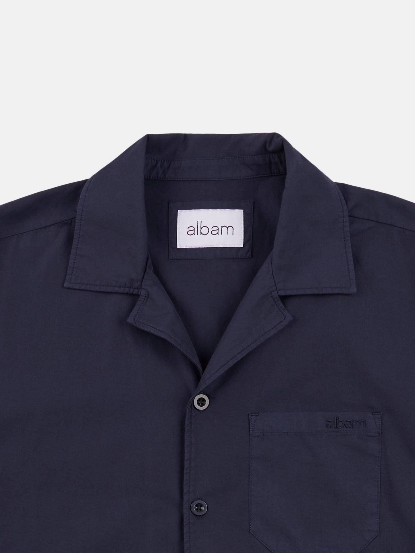 Grange Poplin Shirt in Dark Navy