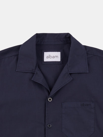 Grange Poplin Shirt in Dark Navy