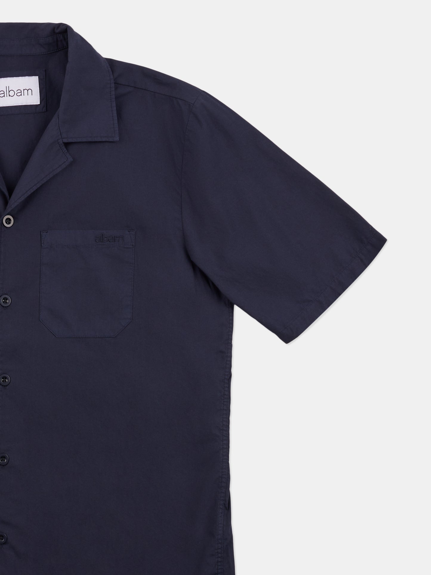 Grange Poplin Shirt in Dark Navy