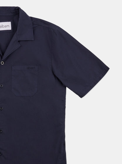 Grange Poplin Shirt in Dark Navy