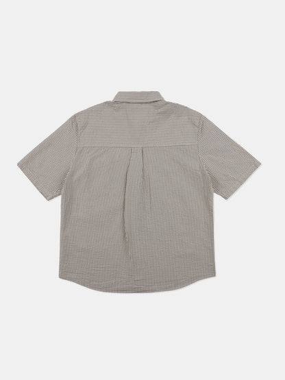 Derby Seersucker Shirt in Washed Navy