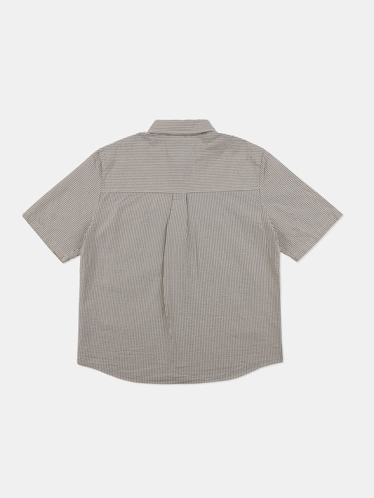 Derby Seersucker Shirt in Washed Navy