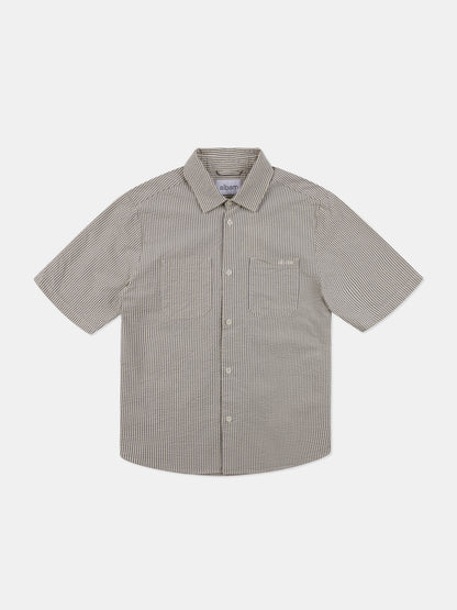 Derby Seersucker Shirt in Washed Navy
