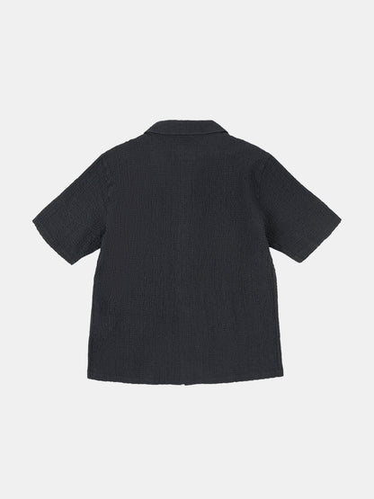 Seersucker Fenton Shirt in Black