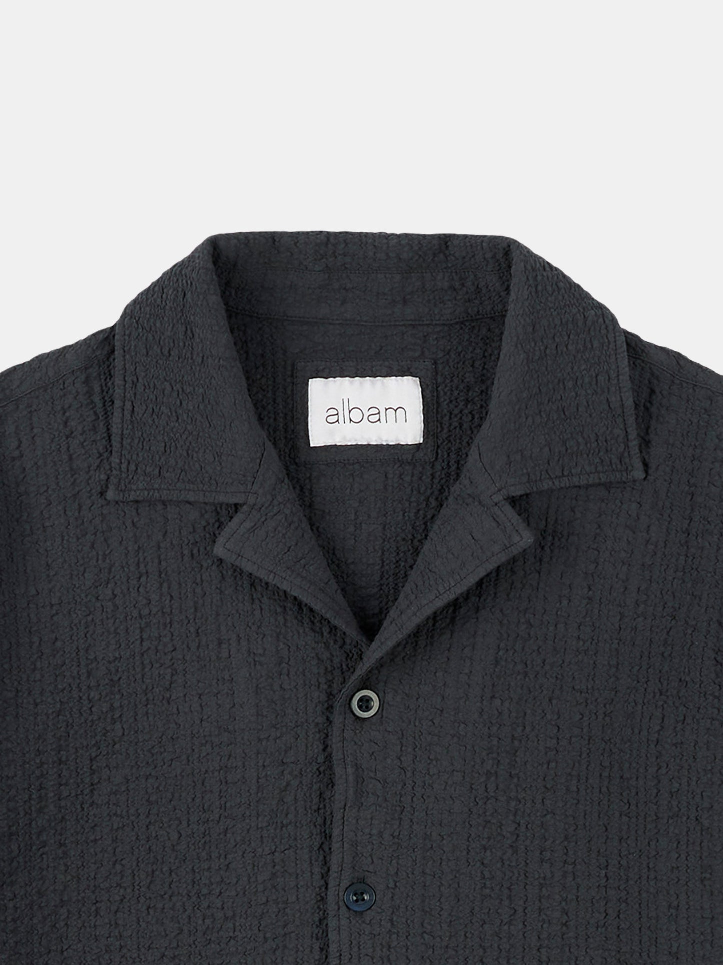 Seersucker Fenton Shirt in Black