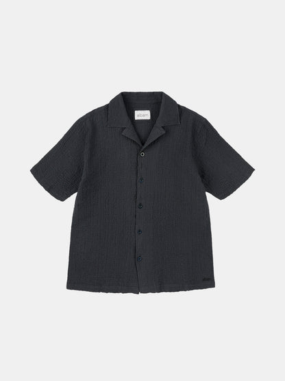 Seersucker Fenton Shirt in Black