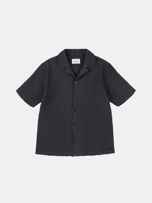 Seersucker Fenton Shirt in Black