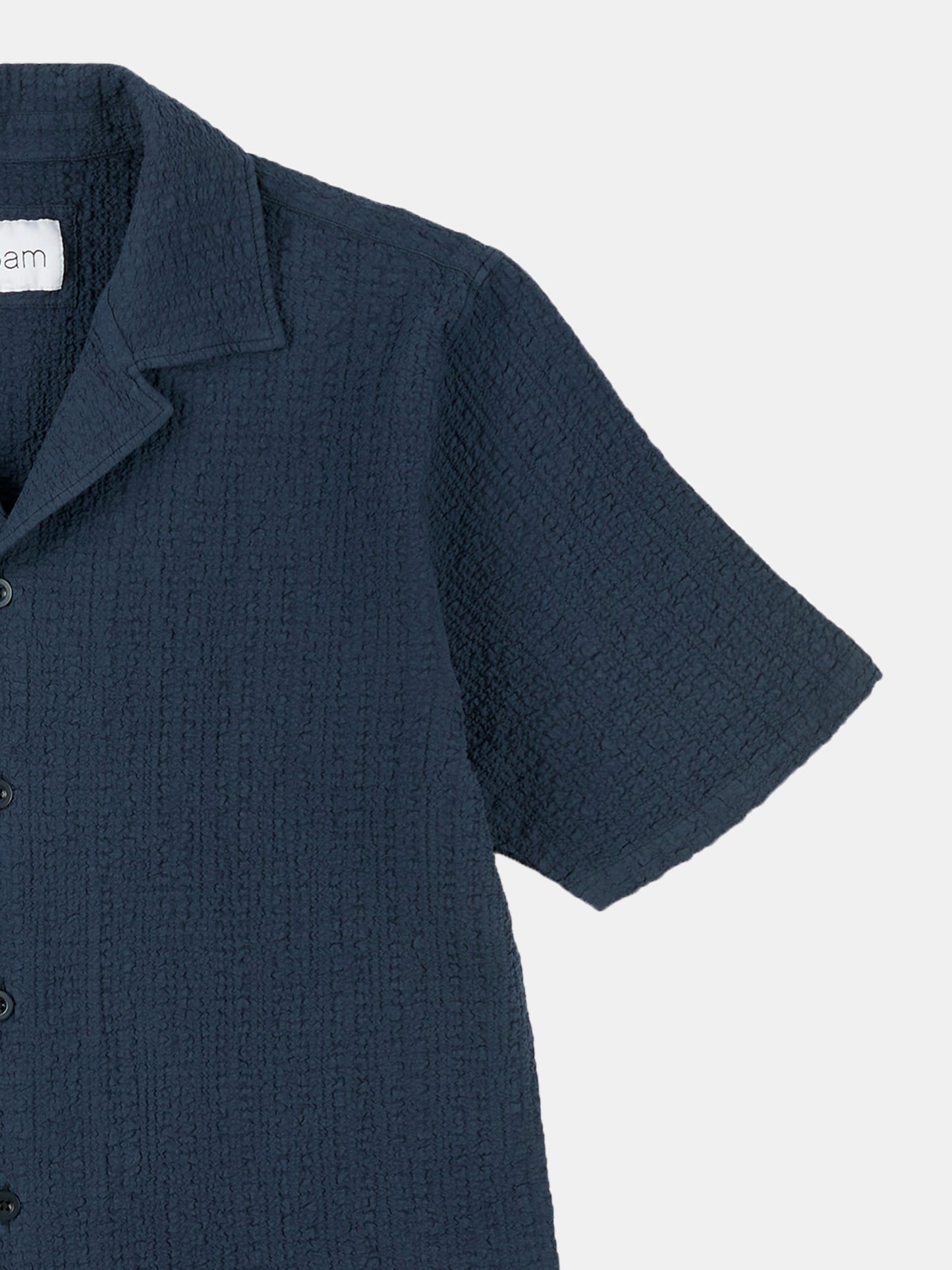 Seersucker Fenton Shirt in Dark Navy
