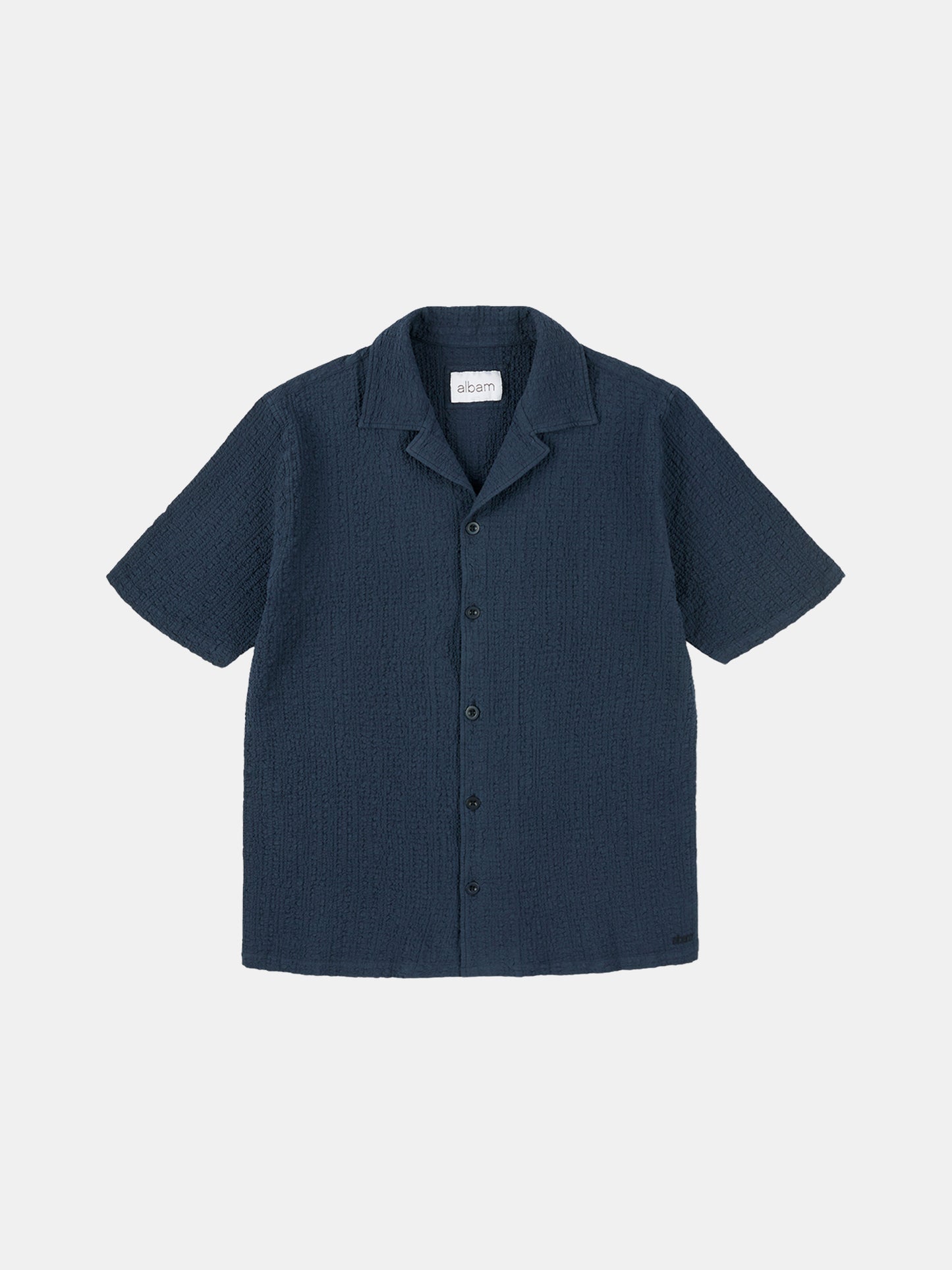 Seersucker Fenton Shirt in Dark Navy